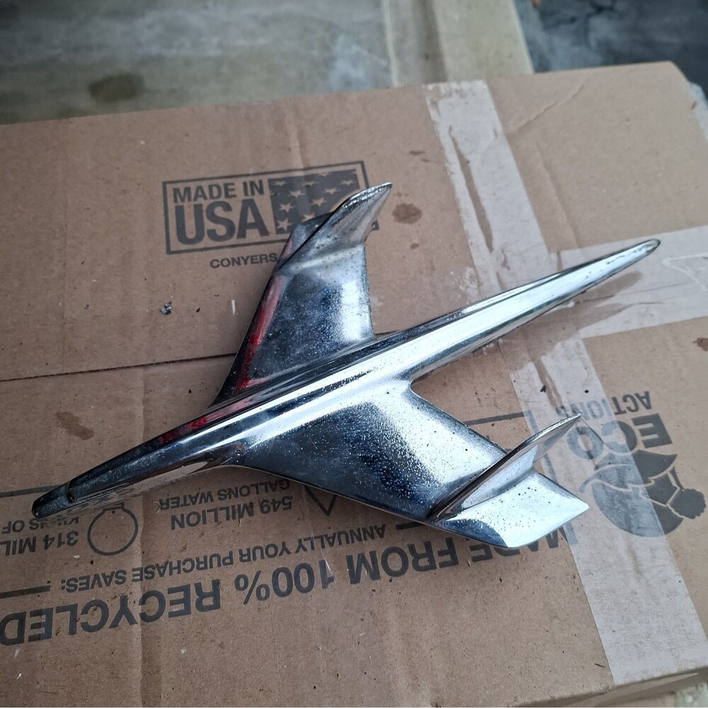1955 Chevrolet Bel Air Hood Ornament OEM # P-3709686 C-1 Jet Plane Bir